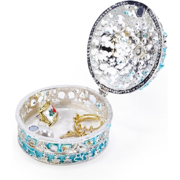 ✨Gawhood Women Silver Crown Trinket Ring Small Tiny Box Rosary Ornament Jewelry - Picture 4 of 6